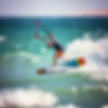 Dynamic Kiteboarding Action Dynamic kiteboarding action with Axis foils in motion