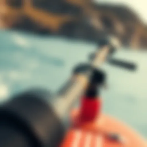 Close-up view of the Naish control bar showcasing its ergonomic design