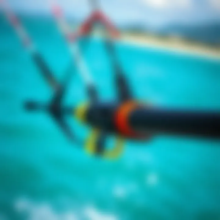 Naish Control Bar in Kiteboarding Setup Naish control bar in action on a kiteboarding setup