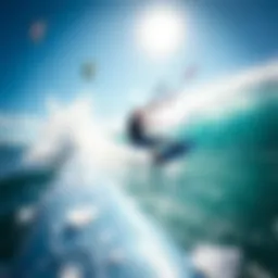 Dynamic view of a turbo sling in action during a kiteboarding session