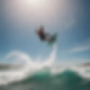 Kiteboarder using the wmfg kite pump in action