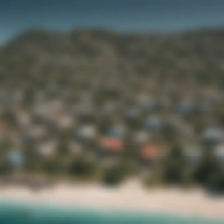 A panoramic view of the community surrounding Tiger Tail Beach, emphasizing local amenities and facilities.