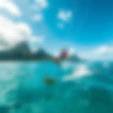 Kiteboarder gliding over the azure waters of St. Lucia, capturing the essence of adventure