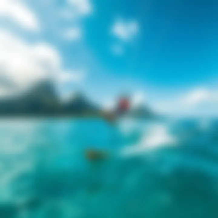 Kiteboarder gliding over the azure waters of St. Lucia, capturing the essence of adventure