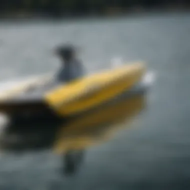 Close-up of a used hydrofoil showcasing its design and features