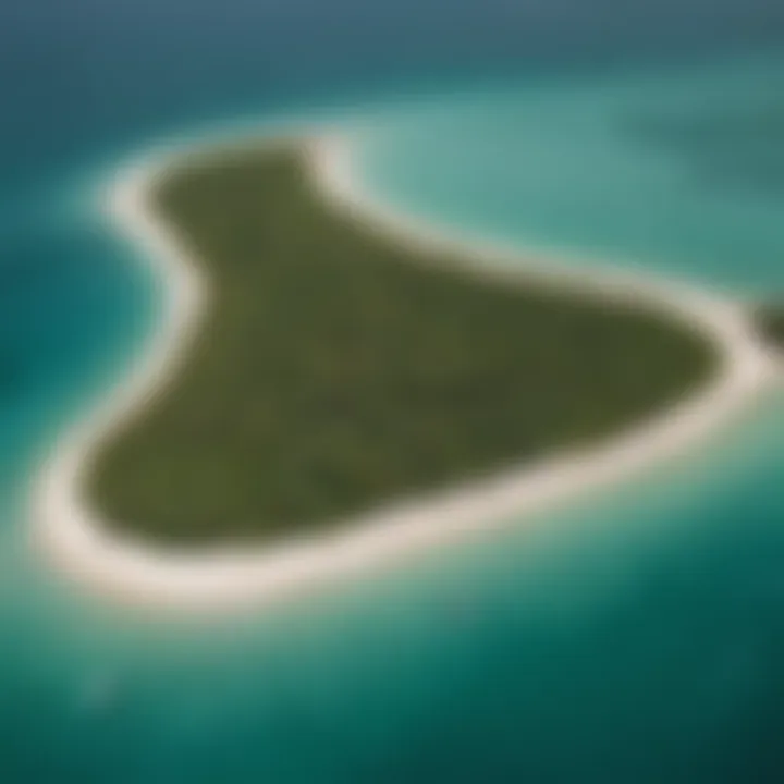 Aerial view of Cat Cay showcasing its kiteboarding spots