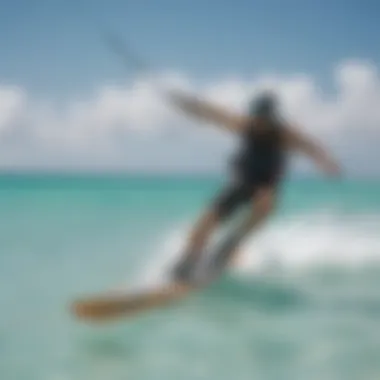 Kiteboarder enjoying the pristine waters of Cat Cay