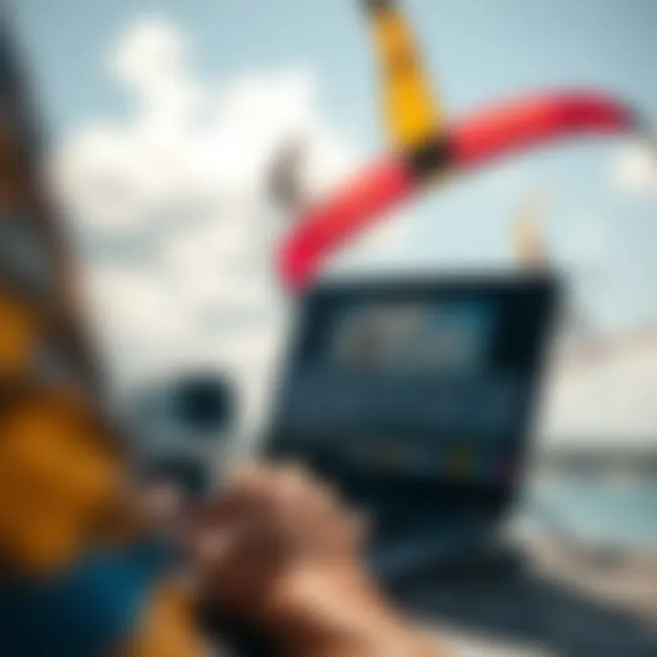 Editing Kitesurfing Footage Editing kitesurfing footage on a laptop with GoPro