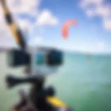GoPro Setup for Kitesurfing Close-up of GoPro camera setup for kitesurfing