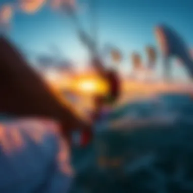 Sunset Kitesurfing Captured Beautiful sunset kitesurfing scene captured with GoPro