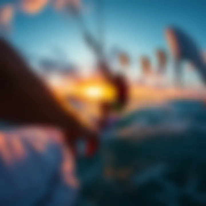 Sunset Kitesurfing Captured Beautiful sunset kitesurfing scene captured with GoPro