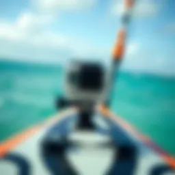 GoPro mount securely attached to a kiteboard