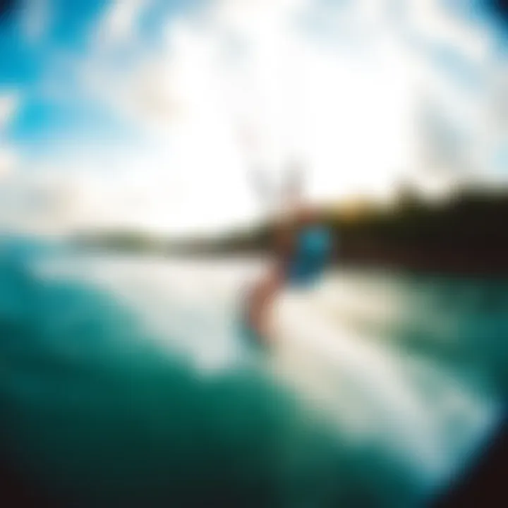 Dynamic Kiteboarding Action Kiteboarding action shot captured with GoPro