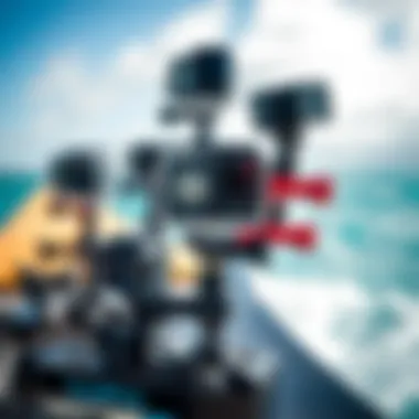 Variety of GoPro Mounts for Kiteboarding Different types of GoPro mounts displayed