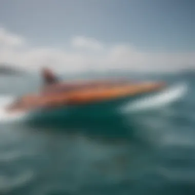 Close-up of a high-performance hydrofoil showcasing its intricate design