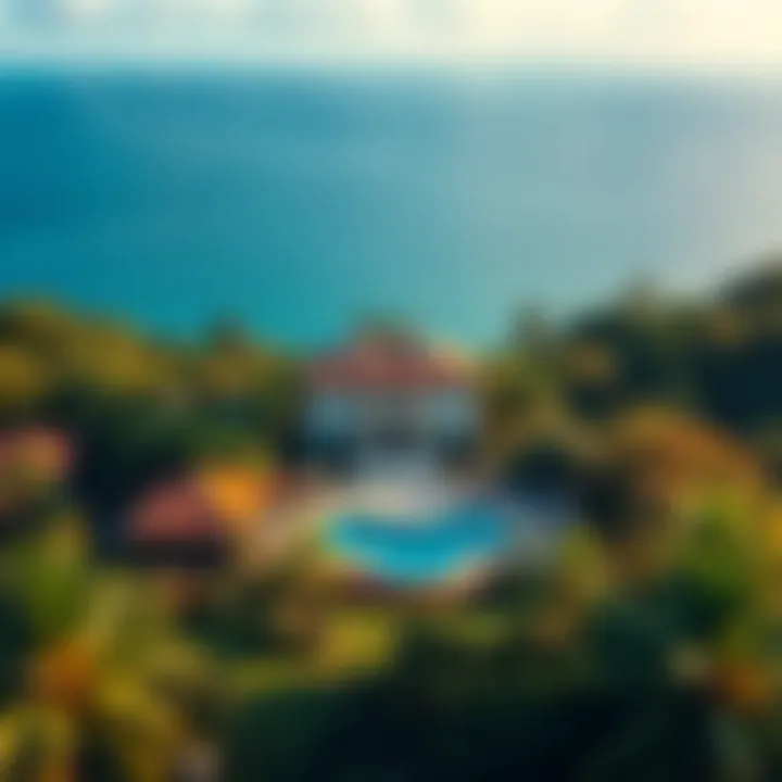 Aerial view of Hotel La Plantation showcasing its lush surroundings and architecture.