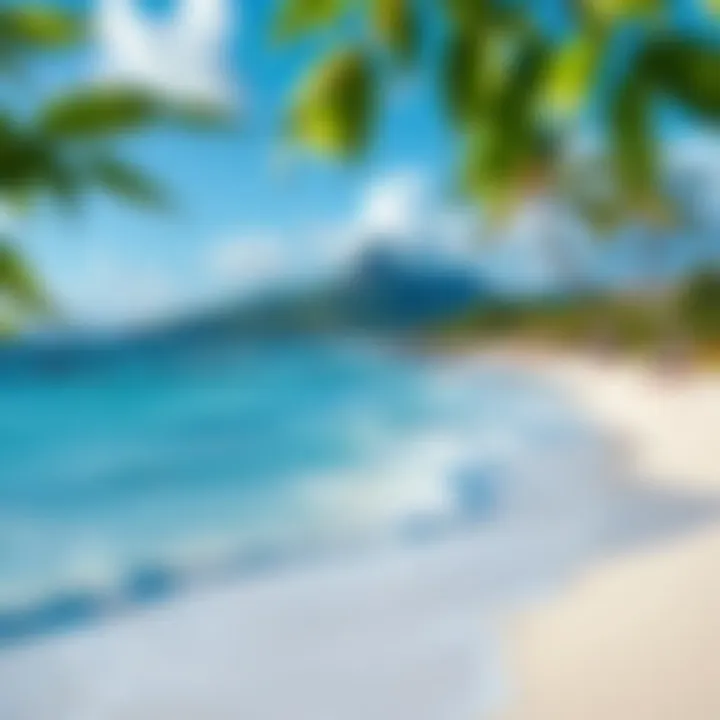 The pristine beach near Hotel La Plantation, perfect for kiteboarding and relaxation.