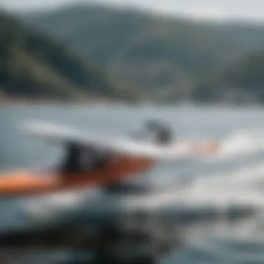 Close-up of hydrofoil equipment showcasing the board and the foil