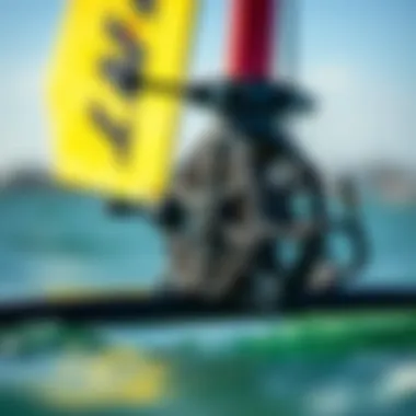 Close-up of hydrofoil mechanism showcasing intricate design