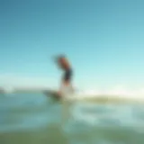 Hydrofoil pump board gliding effortlessly over the water surface