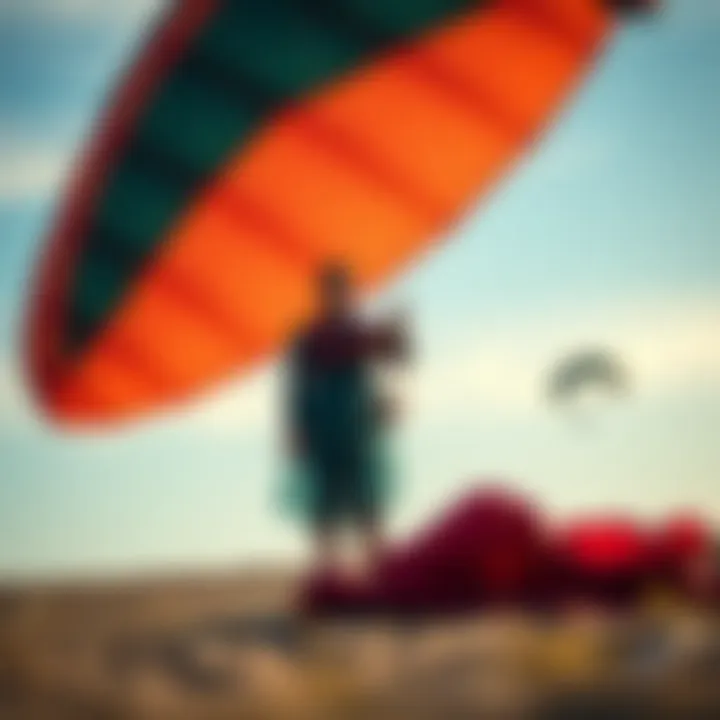 Testing Bladder Integrity Before Replacement Kite being inflated to check bladder condition