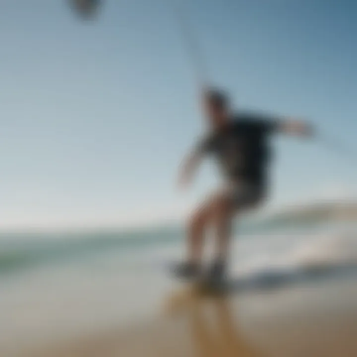 A group of kiteboarders sharing their experiences on the beach