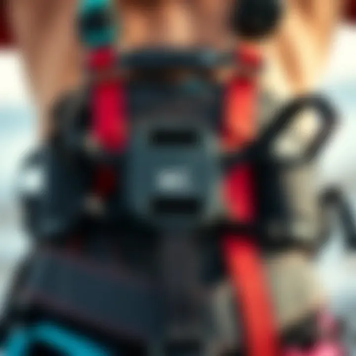 Close-up of a High-Tech Harness with Safety Features Close-up of a high-tech harness with safety features