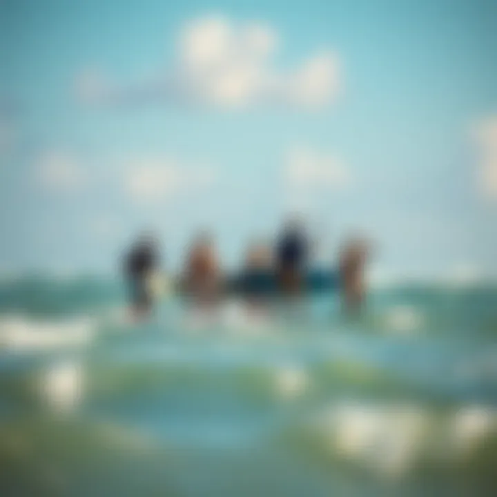 Embracing the Kiteboarding Community Responsibly A group of kite surfers in harmony with nature