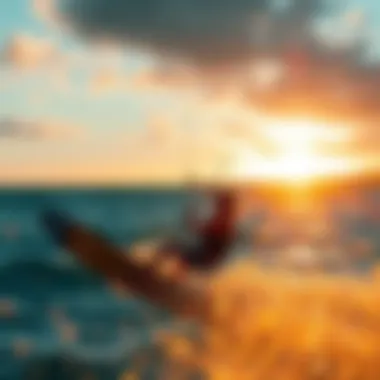 Top Kiteboarding Locations to Explore A stunning sunset view of a kiteboarding location