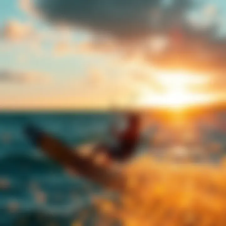 Top Kiteboarding Locations to Explore A stunning sunset view of a kiteboarding location