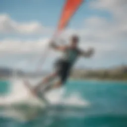 Vibrant kite surfing scene on the waters of Honolulu