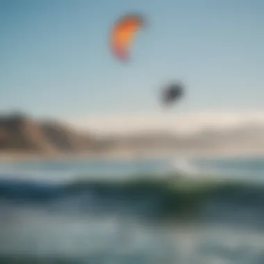 Scenic view of kite surfing at a Bay Area beach