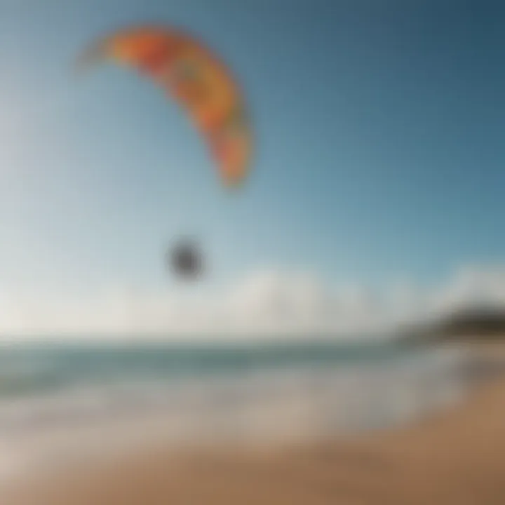 A serene beach setting ideal for kite surfing