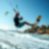 Experience the Thrill of Kite Surfing Kite surfer gliding over the waves in San Francisco