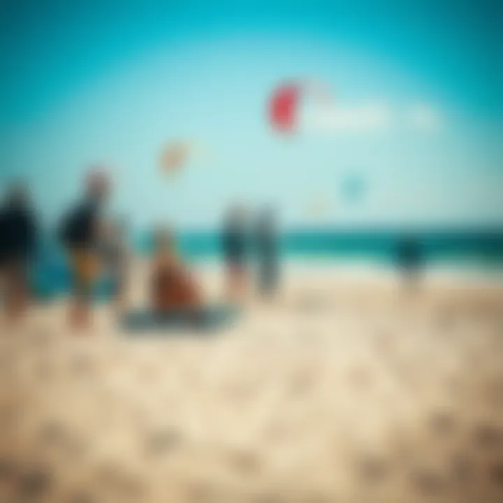 Local Kite Surfing Community Event A local kite surfing community event, with enthusiasts sharing experiences and tips