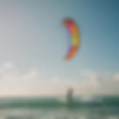 A vibrant kite surfing scene at Miami Beach showcasing colorful kites in the sky.