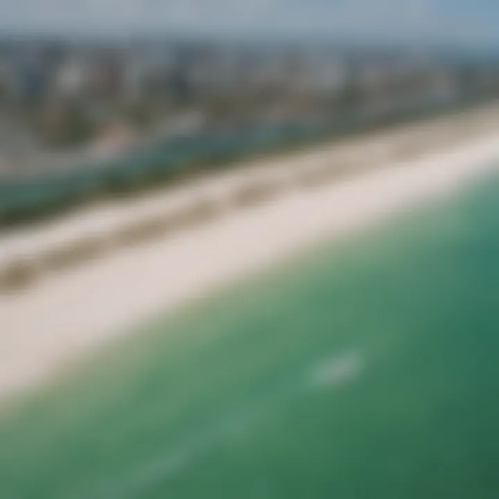 A panoramic view of Miami's coastline perfect for kiteboarding.