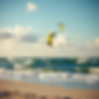 Scenic Beach for Kite Surfing Enthusiasts A scenic view of a popular kite surfing beach in South Carolina