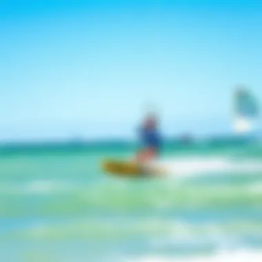 A skilled kite surfer navigating the waves, demonstrating advanced techniques in the water