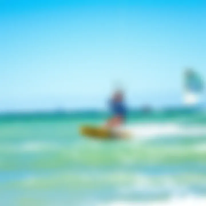 A skilled kite surfer navigating the waves, demonstrating advanced techniques in the water