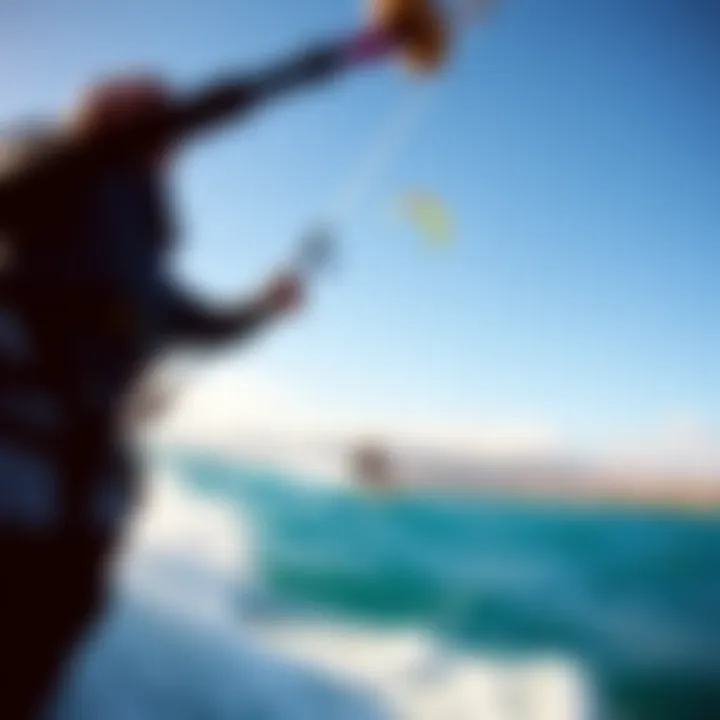 Navigating the Winds of Maui Captivating view of kiteboarders navigating the winds and waves