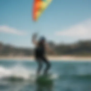 A skilled kiteboarder mastering the dynamics of kite control