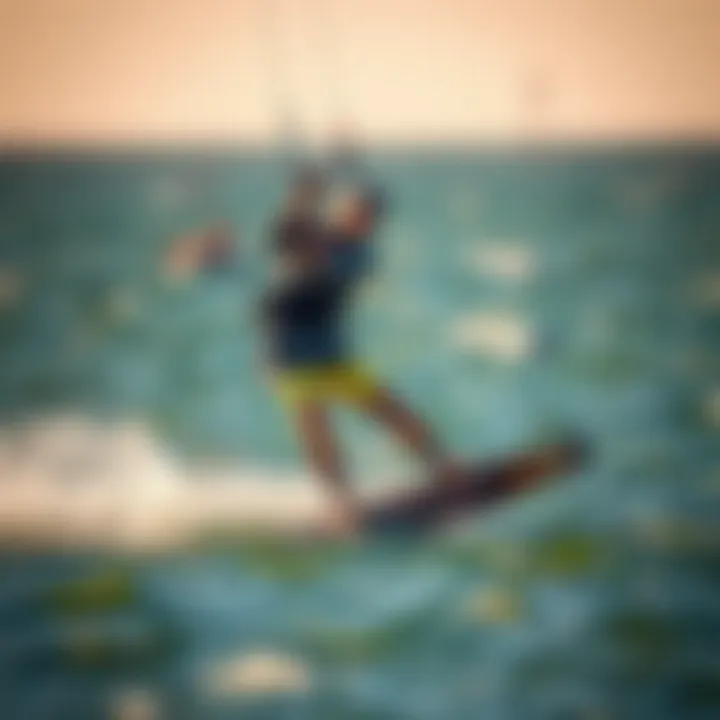 Mastering Kiteboarding with Control and Precision A kiteboarder skillfully maneuvering with a controllable kite on water