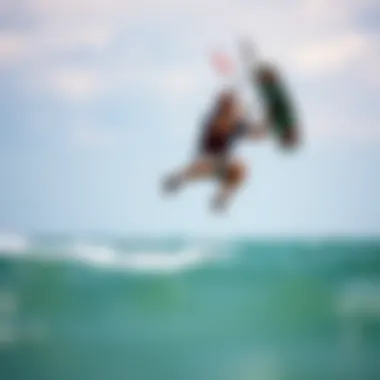 Maneuverability with the Super Slingshot A kiteboarder demonstrating the maneuverability of the super slingshot