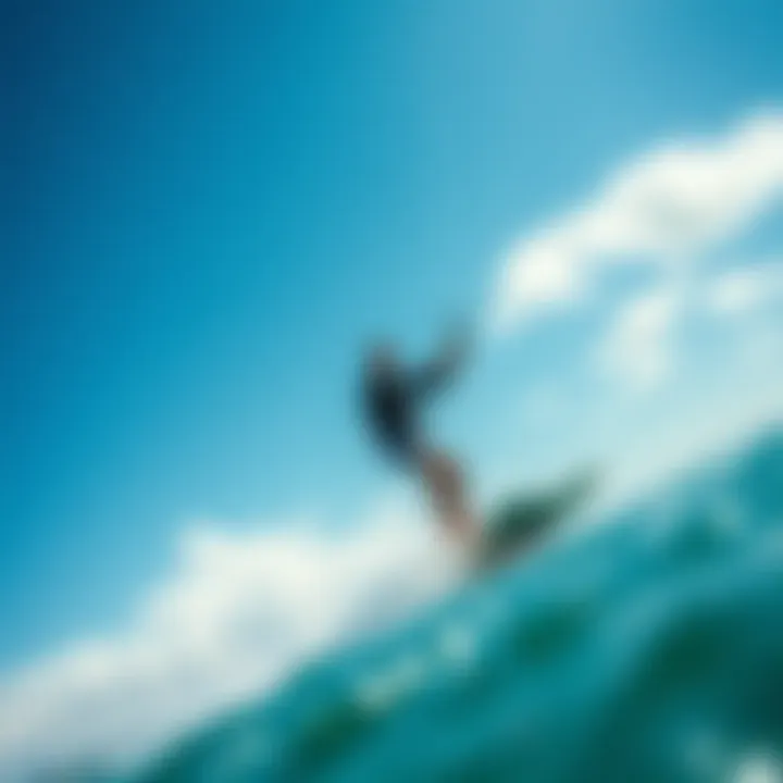 Kiteboarding with Oz Hydrofoil Kiteboarder utilizing the Oz Hydrofoil