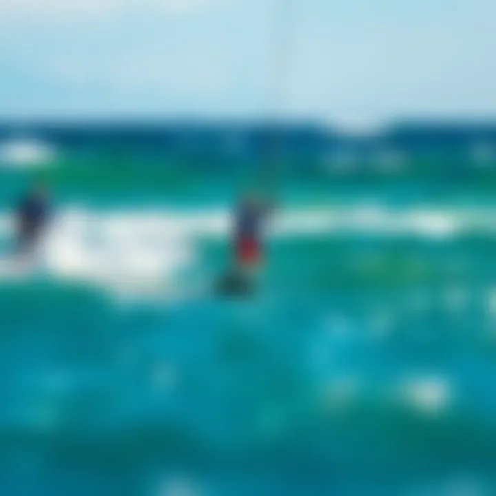 Thrilling Kiteboarding Experience Kiteboarding in action over the waves