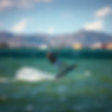 Kiteboarding Revolutionized by Hydrofoils Kiteboarding with hydrofoils in the background