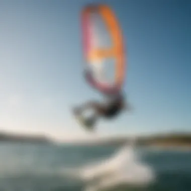 A serene kiteboarding location with perfect wind conditions