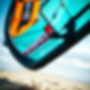 Assessing Kite Condition for Performance Close-up of a kiteboarding kite showing its condition
