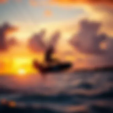 Kiteboarding at Sunset A stunning view of kiteboarding at sunset in West Palm Beach